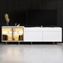 Hanah Home Soporte para TV Vienna Blanco y Dorado